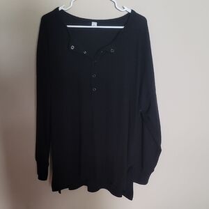 Old Navy Black Ribbed Knit Comfy Ling Sleeve Shirt